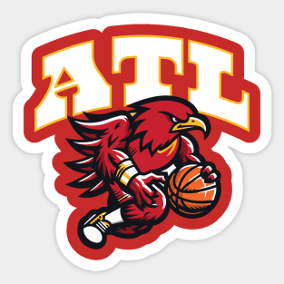 Atlanta Basketball Mascot Tee: Show Your ATL Team Spirit! Unique Design & Comfortable Fit. Perfect for Fans of Atlanta Hoops! Sticker